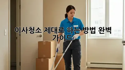 이사청소, 제대로 하는 방법! 완벽 가이드
